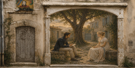 Image d'illustration pour : Fresque historique "Le poète et sa muse, la mémoire d'un lieu"
